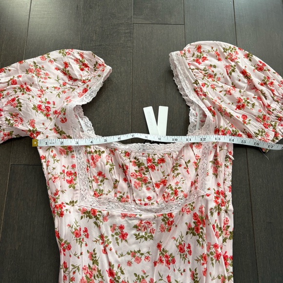 BNWT RUMORED Floral Square Neck Puff Sleeves Maxi Dress Cottagecore, Romantic - Picture 11 of 14